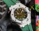 Copy Audemars Piguet Royal Oak Offshore Watch Olive Green Dial Steel Case Green Rubber Strap (3)_th.jpg